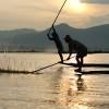 Fishermen at sunset, Inle lake