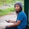 Girl with phone, Sagada